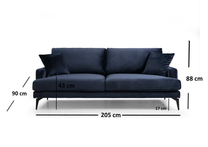 Atelier Del Sofa Papira Sofá de 3 plazas Azul marino